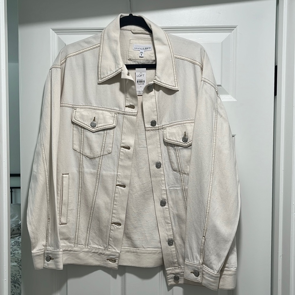 LOFT white jean jacket